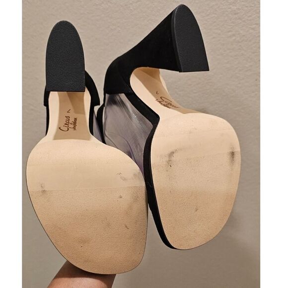 NWOT Sam Edelman Circus Holmes Black Suede Heels Size 7 - Picture 7 of 8